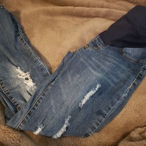 Denim maternity jeans.